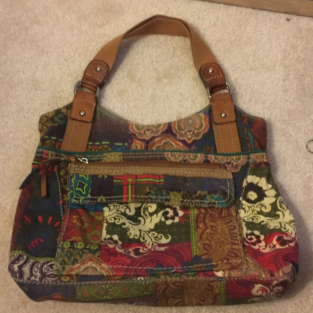 Fossil Large Canvas Floral Shoulder Bag